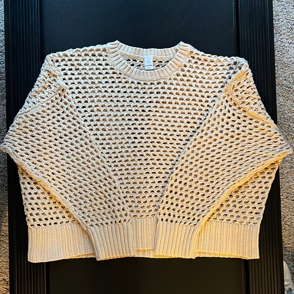 Old Navy, XL, Tan Open Knit Sweater